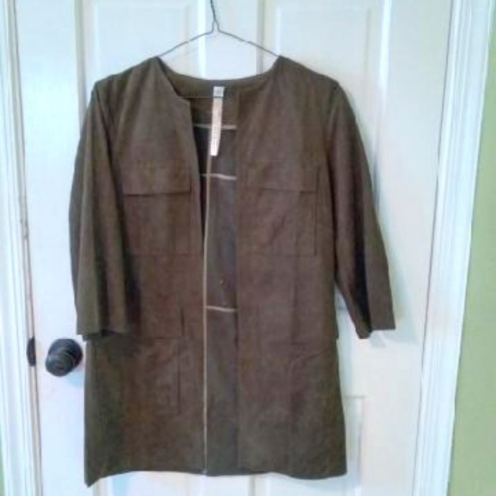 Green Faux Suede Light Jacket